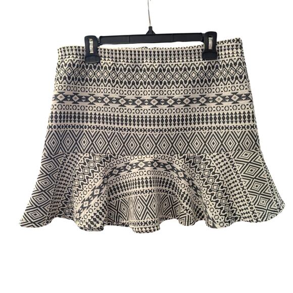 Princess Vera Wang Knit Skater Skirt Gray Geometric Pattern Flare Stretch XL - Picture 1 of 7
